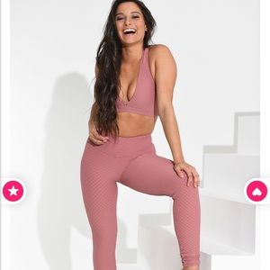 BOOTY BY BRABANTS rose workout set ONE SIZE